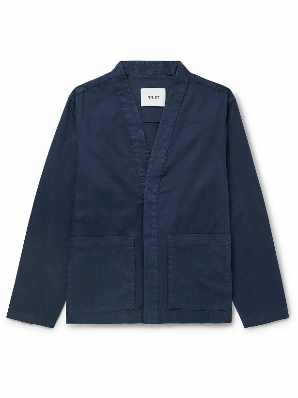 Photo: NN07 - Yuki 1803 Garment-Dyed Organic Cotton-Blend Shirt Jacket - Blue