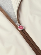 Kiton - Suede-Trimmed Shell Gilet - Neutrals