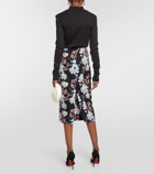 Diane von Furstenberg Kara floral cady pencil skirt