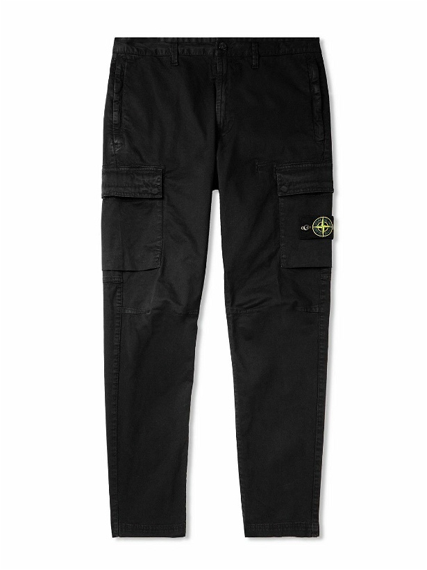 Photo: Stone Island - Tapered Stretch-Cotton Cargo Trousers - Black