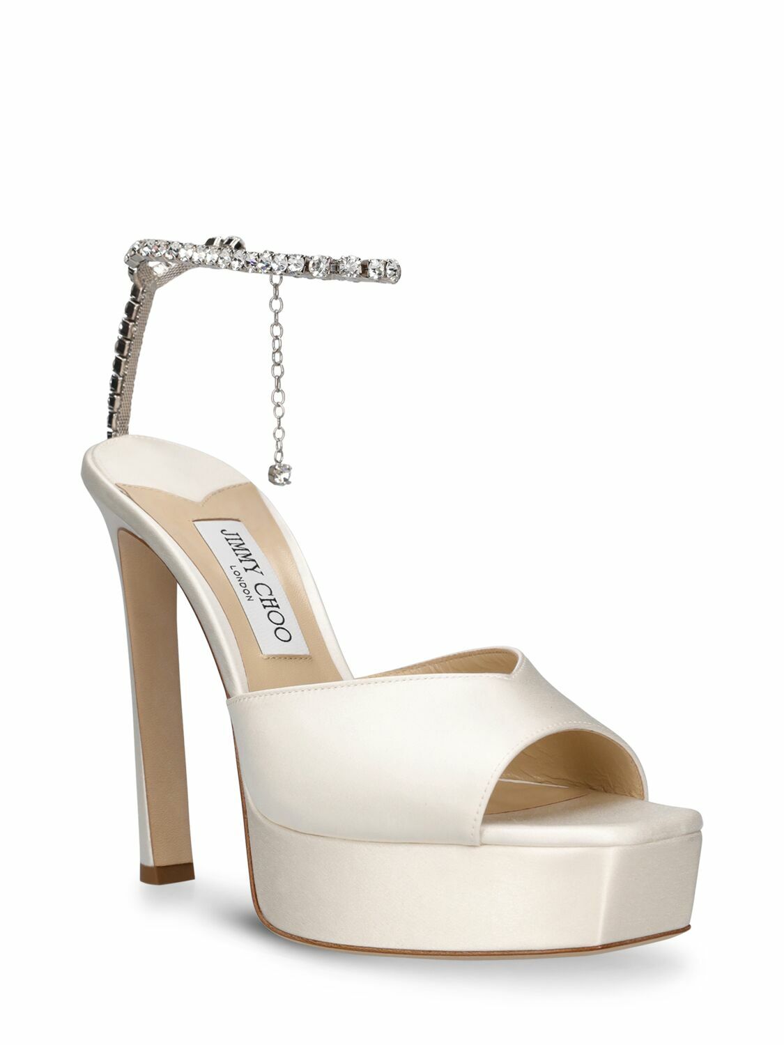 JIMMY CHOO 関税込み Satin sandals ZEA 95 | Black Satin Sandals with Metal Flowers | New