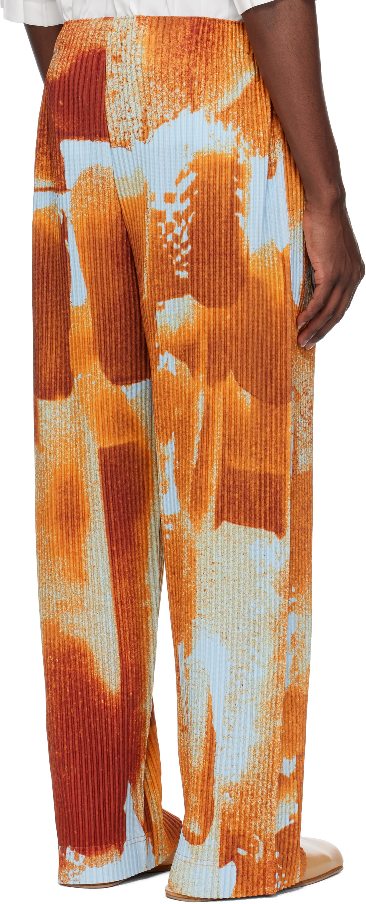 HOMME PLISSÉ ISSEY MIYAKE Orange & Blue Wind Walk Trousers Homme