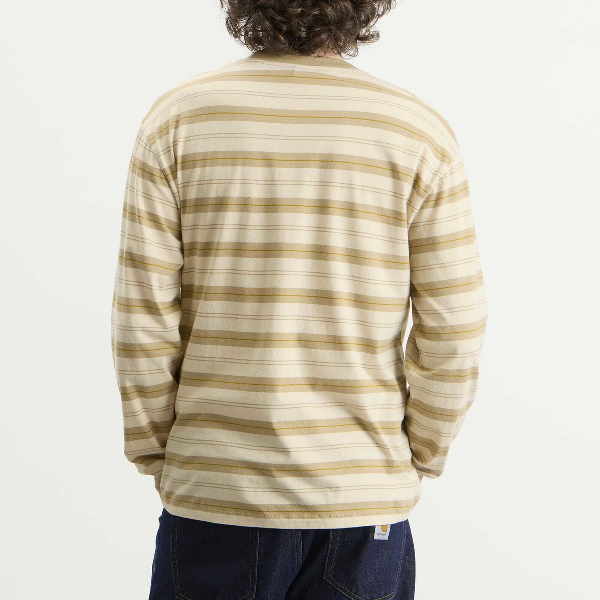 No Problemo Men's Striped LS T-Shirt in Sand