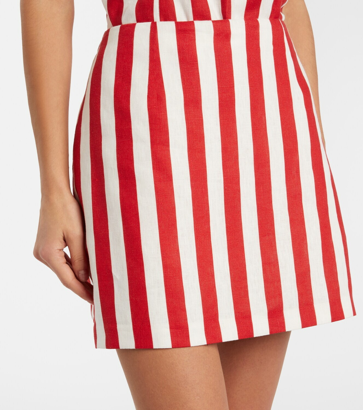 Posse Alice stripped linen miniskirt