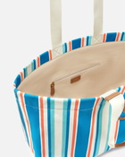 Pinko Maxi Shoulder Bag In Striped Fabric Orange/Light Blue Antique Gold