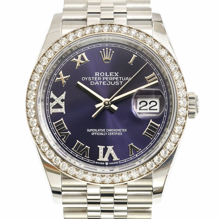 Photo: Rolex Datejust 36 Aubergine Diamond Dial Automatic Unisex Jubilee Watch 126284AURDJ