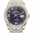 Rolex Datejust 36 Aubergine Diamond Dial Automatic Unisex Jubilee Watch 126284AURDJ