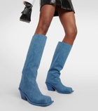 Gia Borghini Blondine denim knee-high boots