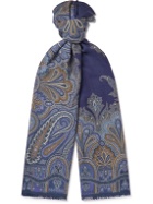 Etro - Fringed Paisley-Print Cashmere and Silk-Blend Twill Scarf