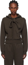 JW Anderson Brown Tied Bow Hoodie