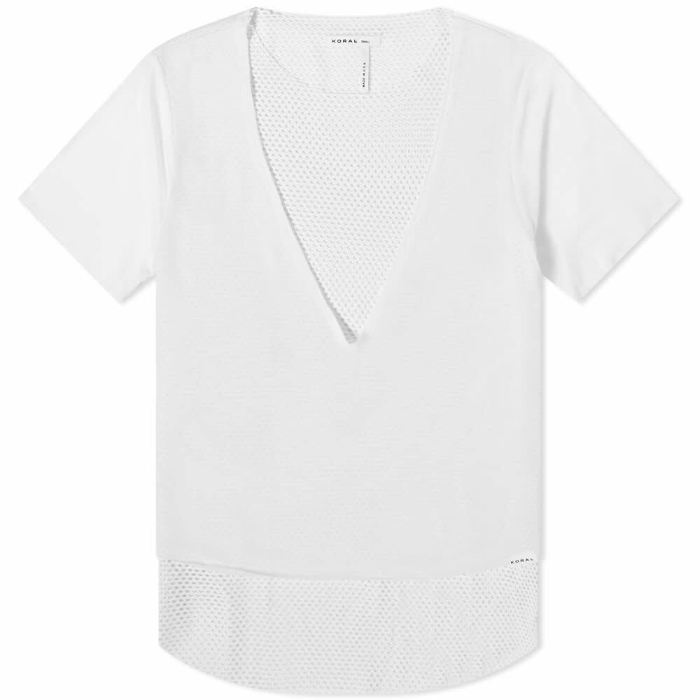 Koral Women's Double Layer T-Shirt in White Koral