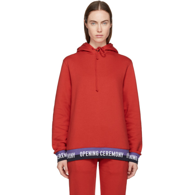 Photo: Opening Ceremony Red Elastic Logo Hoodie