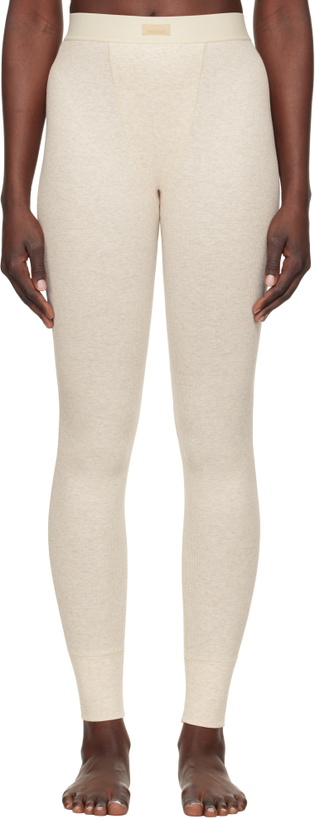 Photo: SKIMS Beige Cotton Rib Leggings