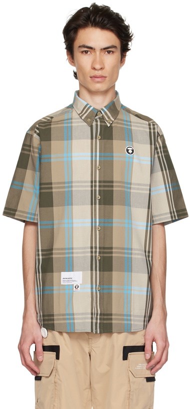 Photo: AAPE by A Bathing Ape Beige Check Shirt