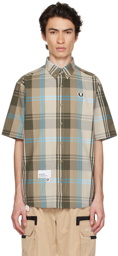 AAPE by A Bathing Ape Beige Check Shirt