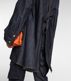 Loewe - Leather-trimmed denim overshirt