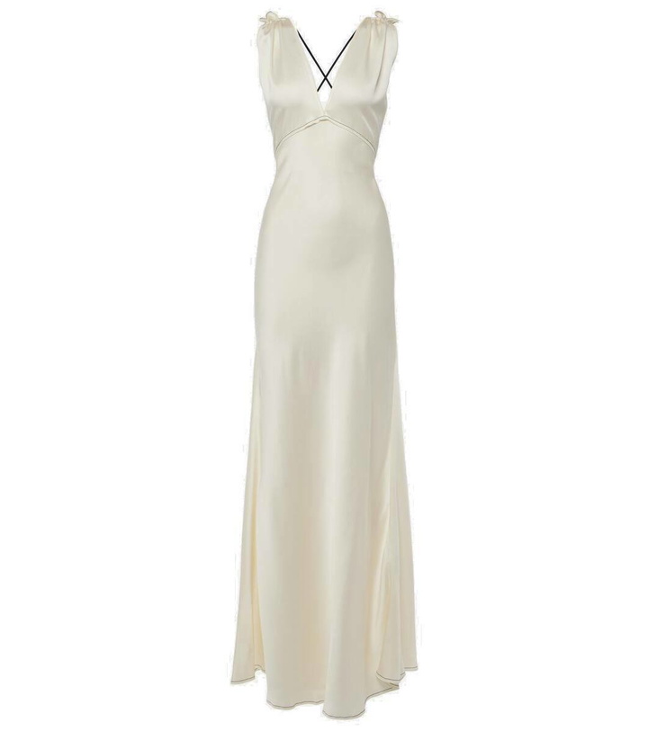 Photo: Victoria Beckham Gathered open-back crêpe satin gown