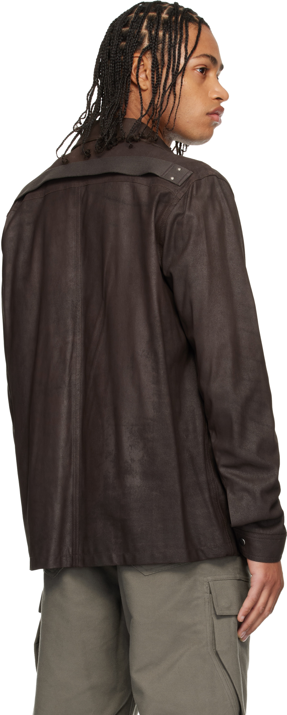 Rick Owens Gray Concordians Brad Leather Jacket Rick Owens