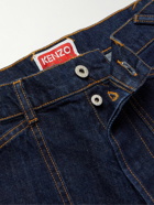 KENZO - Logo-Appliquéd Straight-Leg Denim Shorts - Blue