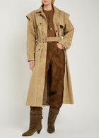 Isabel Marant étoile Michaela Belted Cotton Coat Light Brown