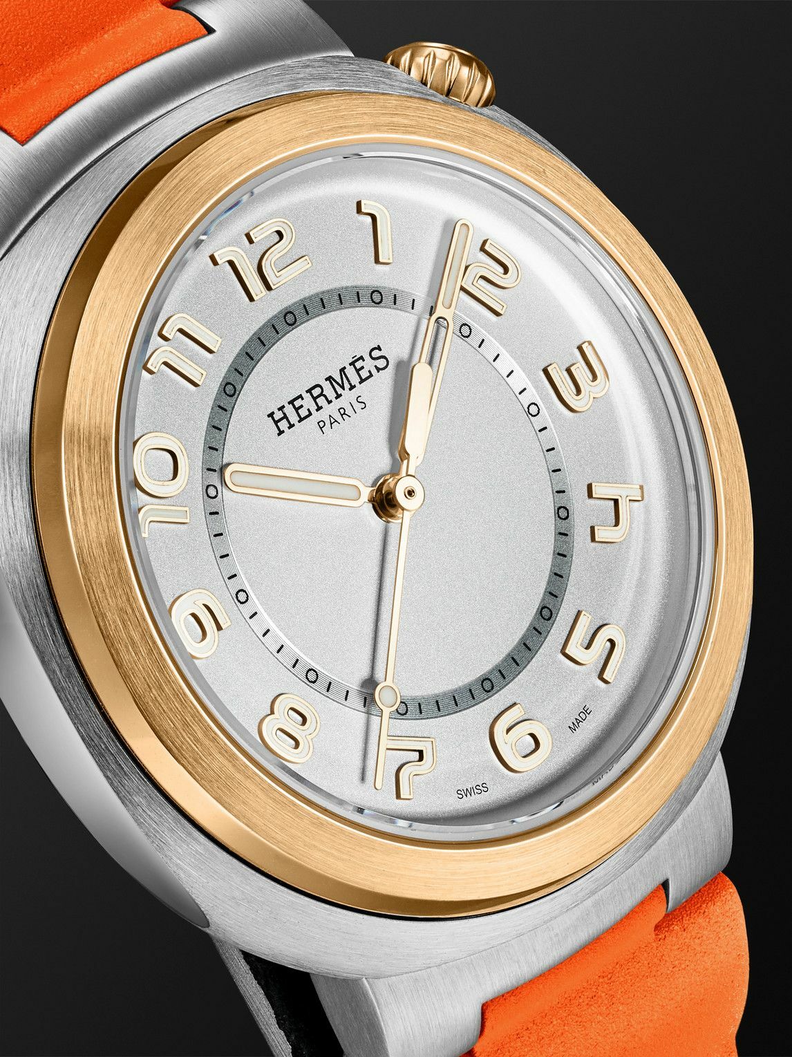 Hermès Timepieces - Cut Automatic 36mm Stainless Steel and Rubber Watch, Ref. No. 403234WW00