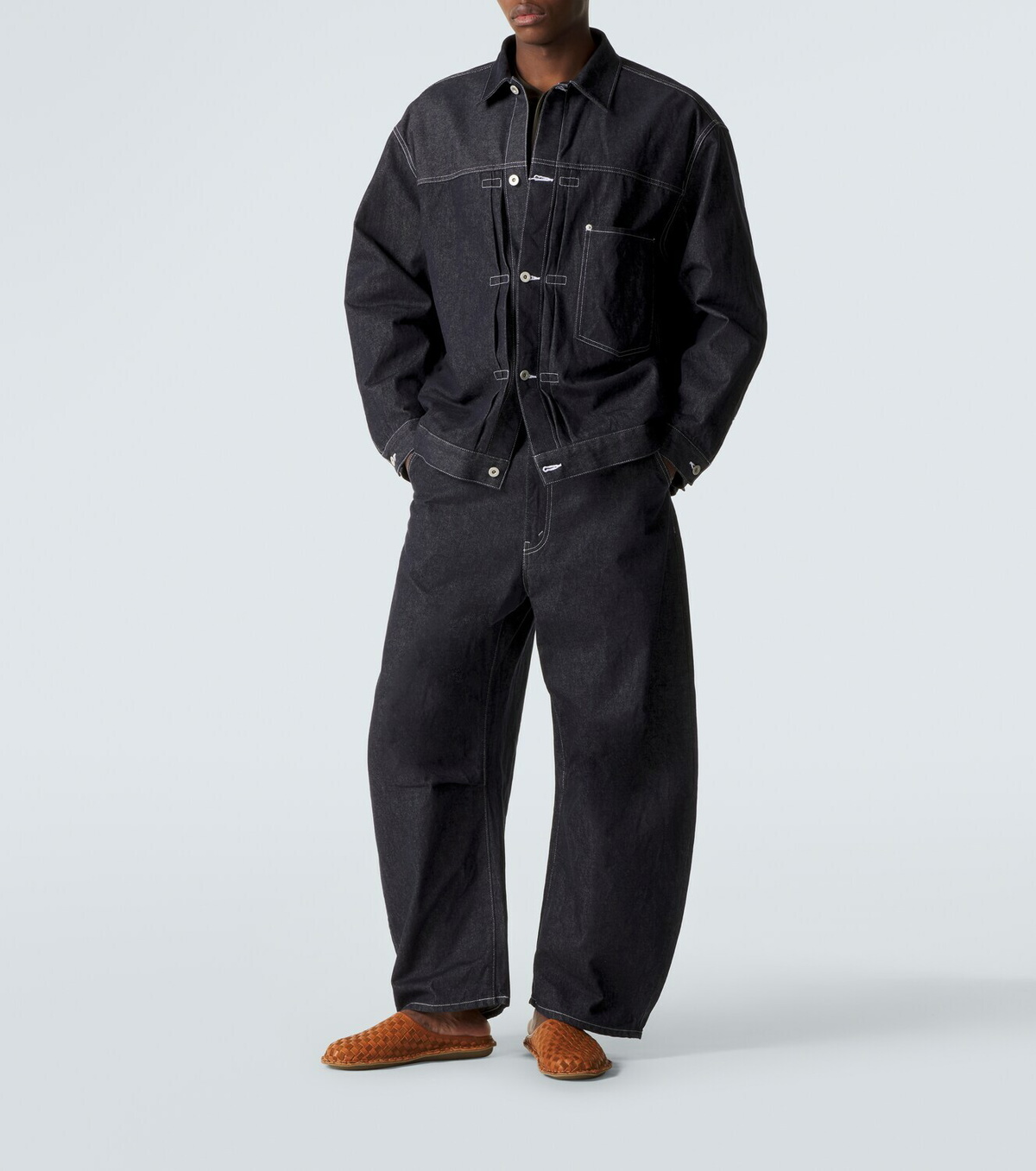 Comme des Garçons Homme x VIBAe leather and suede mules