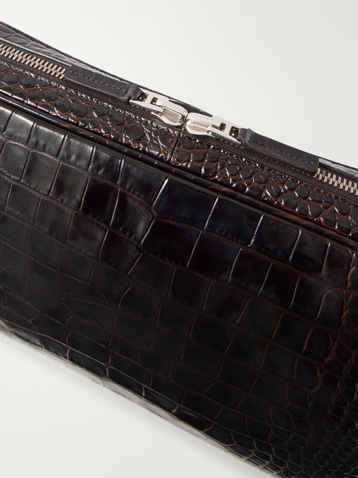 TOM FORD - Croc-Effect Leather Pouch