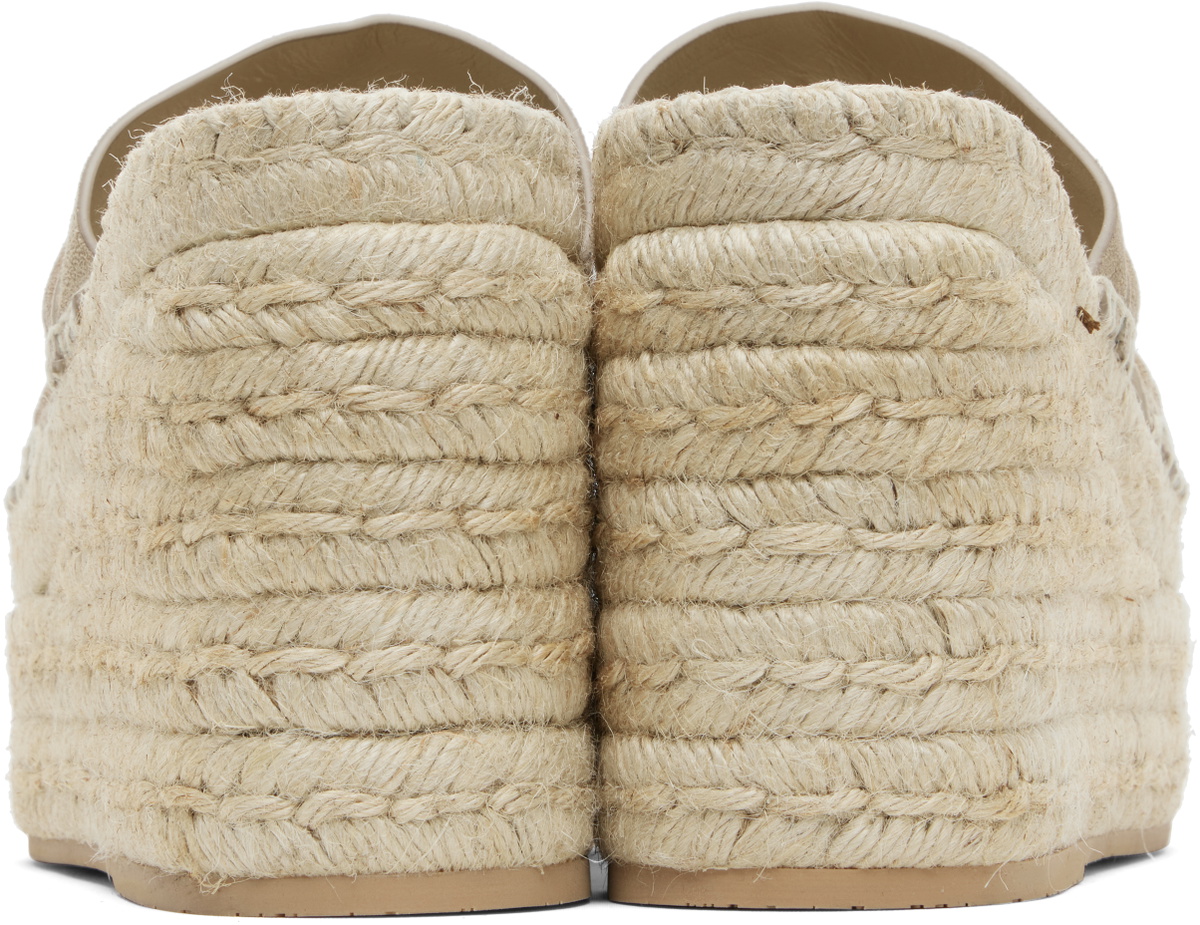 Versace Beige Medusa '95 Platform Espadrille Heeled Sandals