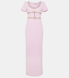 Self-Portrait Crystal-embellished crêpe gown