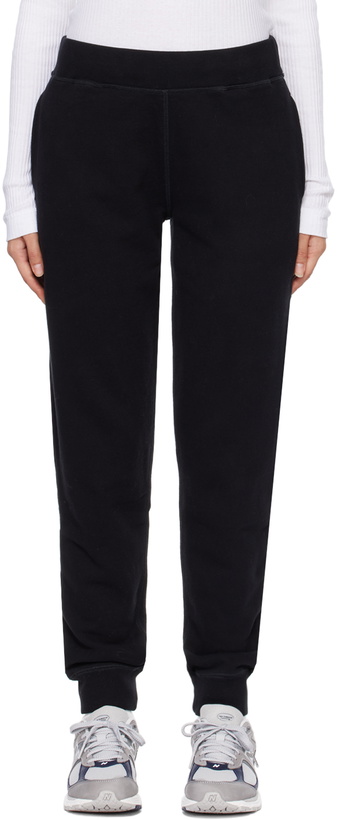 Photo: Sunspel Black Relaxed-Fit Lounge Pants