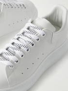 McQueen - Exaggerated-Sole Leather Sneakers - White