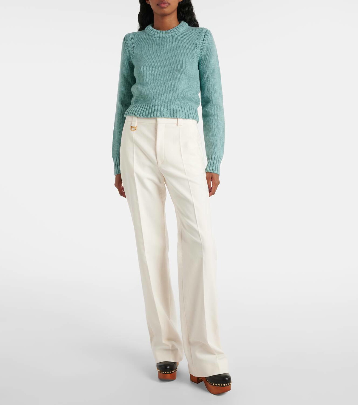 Chloe Low rise cotton wide leg pants