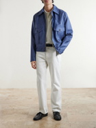 Mr P. - Organic Cotton and Linen-Blend Piqué Polo Shirt - White