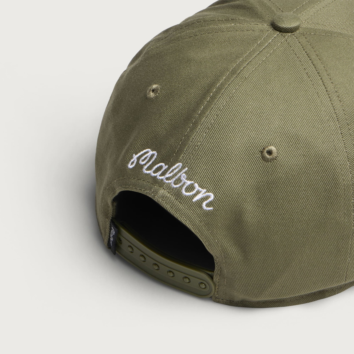 Malbon Men's M Script Snapback in Military Green