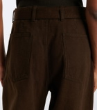 Lemaire Twisted belted barrel-leg jeans
