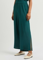 Eileen Fisher Straight-leg Silk Trousers Teal