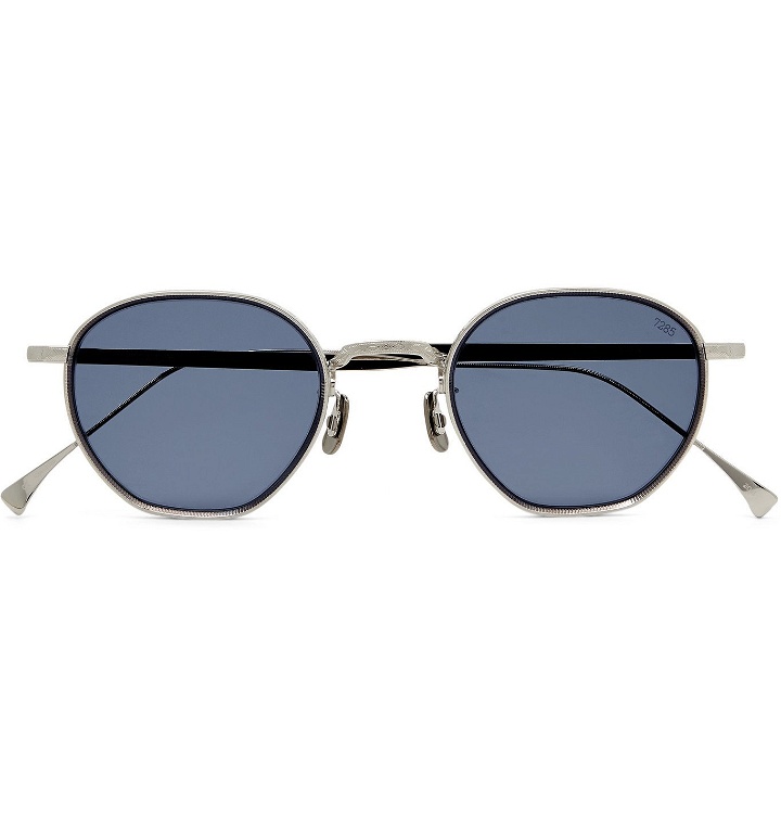 Photo: Eyevan 7285 - Round-Frame Engraved Silver-Tone Sunglasses - Silver