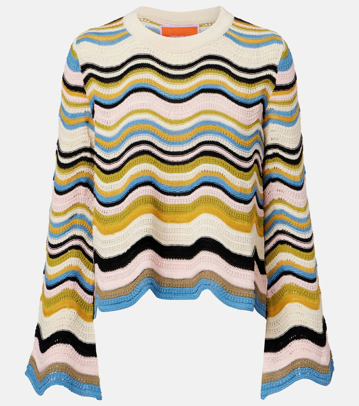 La DoubleJ Chevron crochet cotton sweater
