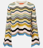 La DoubleJ Chevron crochet cotton sweater