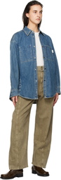 WOOYOUNGMI Blue Back Logo Denim Shirt