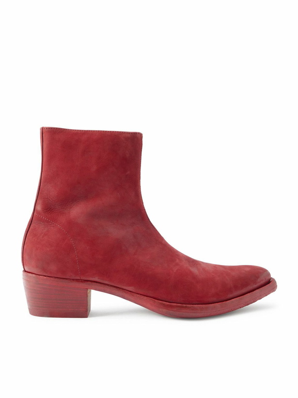 Photo: 424 - Nubuck Chelsea Boots - Red