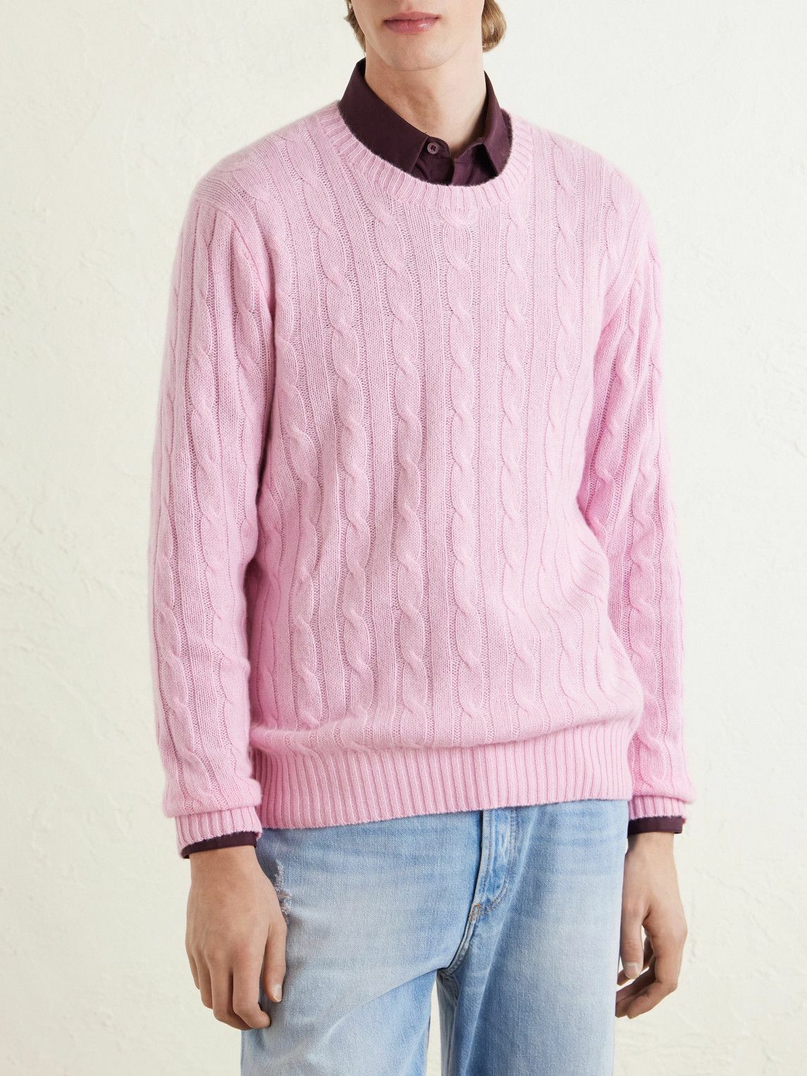 Polo Ralph Lauren - Cable-Knit Cashmere Sweater - Pink Polo Polo Ralph Lauren - Cable-Knit Cashmere Sweater - Pink Polo