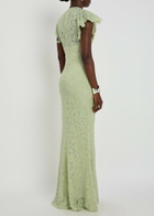 DE LA Vali Laia Floral Lace Maxi Dress Light Green