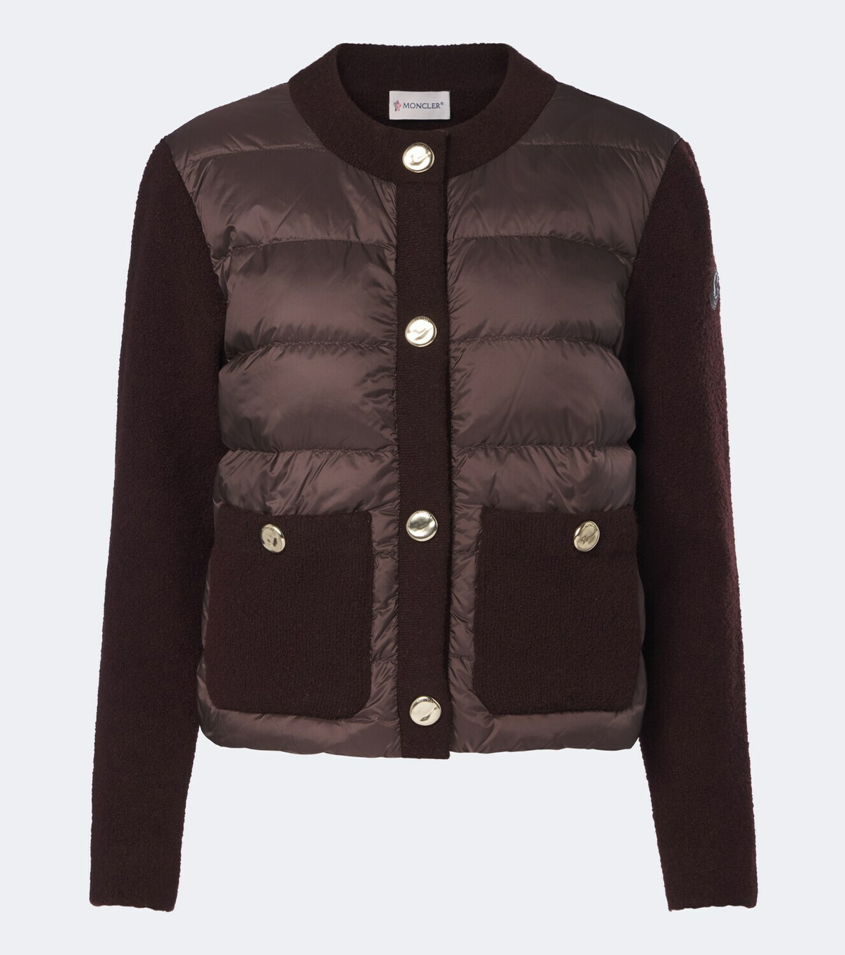 Moncler Down-paneled wool-blend cardigan