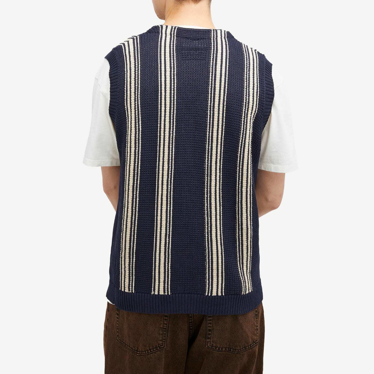 Magic Castles Men's Frank Vest in Navy Stripe Mesh