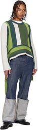 Edward Cuming Off-White & Green Monkey Bar Sweater