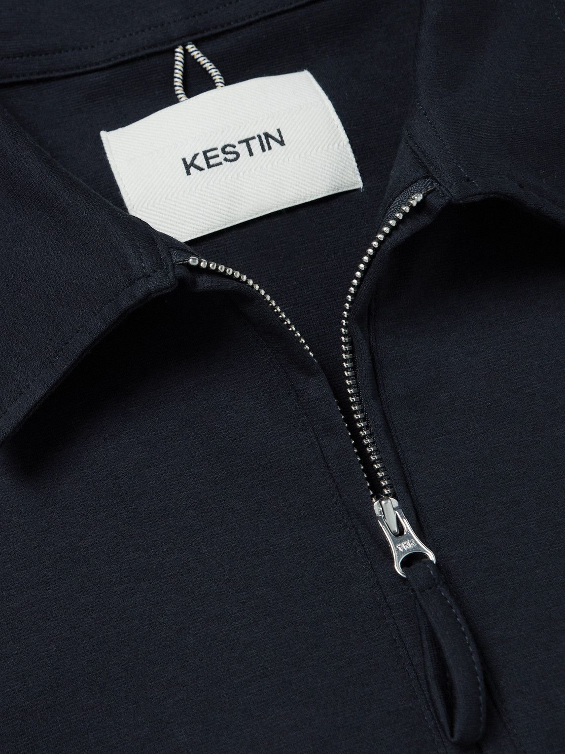 Kestin - Derby Cotton-Blend Jersey Half-Zip Sweatshirt - Blue