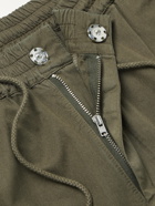 FOLK - Tapered Cotton-Twill Drawstring Trousers - Green