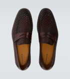 Magnanni Woven leather penny loafers