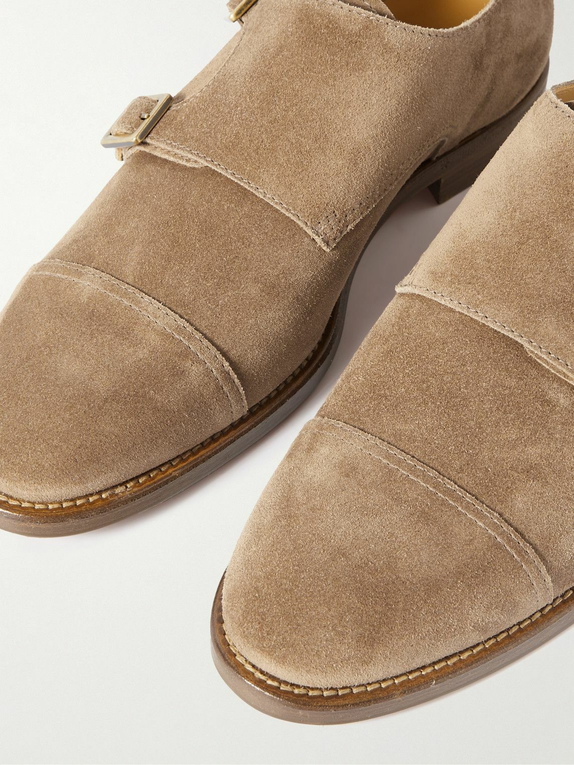 Brunello Cucinelli - Suede Monk-Strap Shoes - Brown Brunello  display picture 2